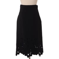 エルマノシェルビーノ ermanno scervino タイト刺繍スカート レーヨンストレッチ ブラック