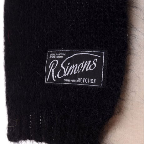 ラフシモンズ RAF SIMONS ニットスカーフ モヘア ブラック