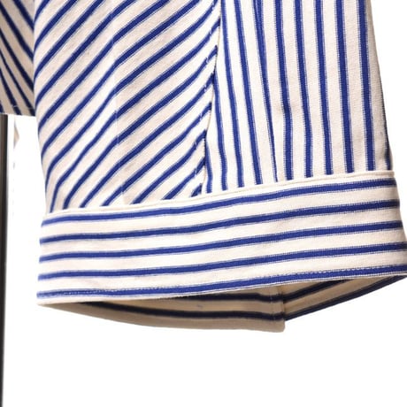 インポートブランド import brand メゾンジェジア MAISON JEJIA 2重襟ワイドブラウス コットン ブルーストライプ