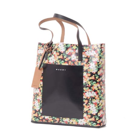 マルニ Marni LOVERS PRAIRIE 中ショッピングバッグ PVC レッドポップドッド