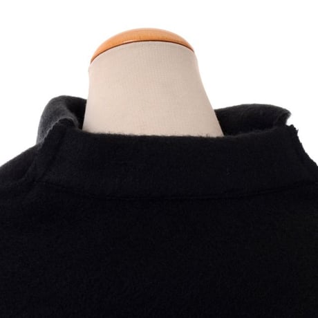 ラフシモンズ RAF SIMONS 半袖ワイドＡライントップス 圧縮ウール ブラック
