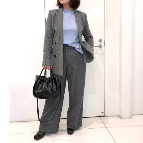 プロエンザスクーラー Proenza Schouler 巾着型ショルダーバッグ スムースレザー ブラック