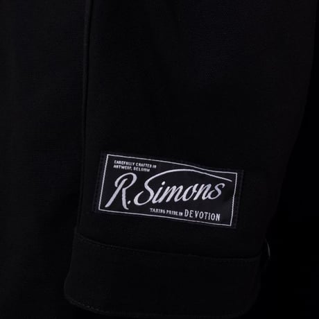 ラフシモンズ RAF SIMONS オーバーサイズドプリンテッドパーカー コットン ブラック