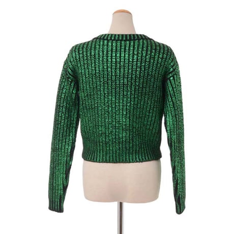 エルマノシェルビーノ ermanno scervino ダブルジッパーニットブルゾン アクリルなど エメラルドグリーン