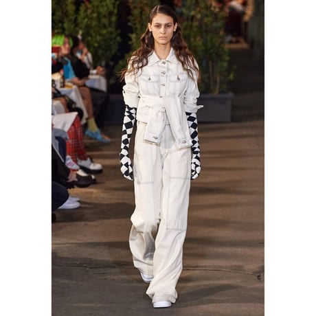 エムエムシックス メゾンマルジェラ MM6 MAISON MARGIELA ワイドレッグ デニムパンツ コットン ウォッシュブルー