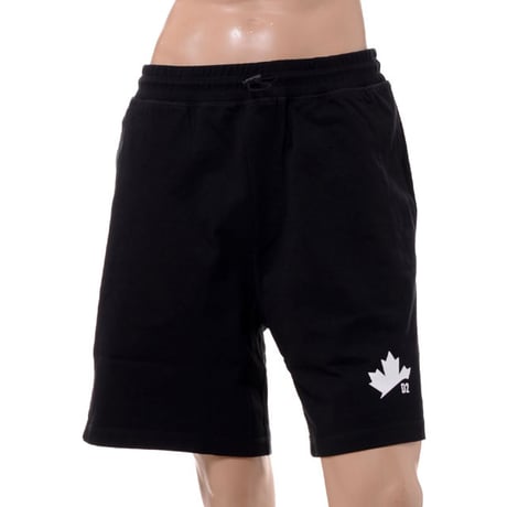 ディースクエアード　アイコン　プリント　裏起毛　ハーフパンツ　L　ブラック CATEGORY ディースクエアード DSQUARED2 | YOKOAUNTY