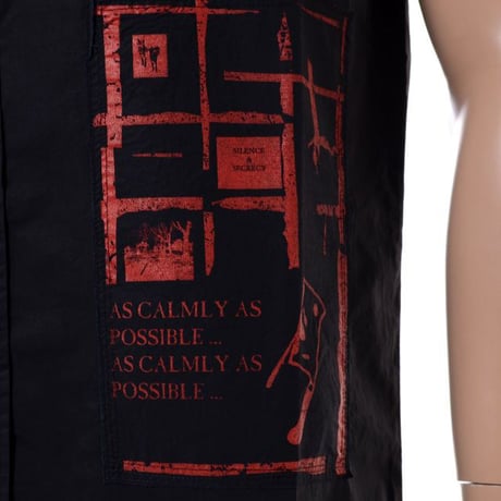 ラフシモンズ (RAF SIMONS) ARCHIVE REDUX Sleeveless hooded shirt with patches and print
