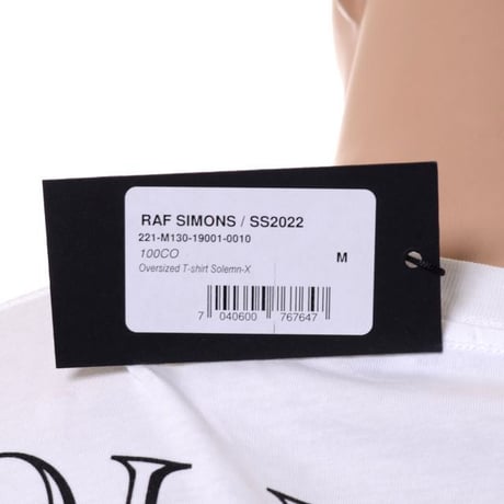 ラフシモンズ RAF SIMONS Oversized T-shirt Solemn-X コットン ホワイト