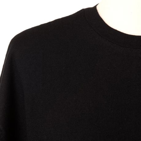 エクストリームカシミヤ extreme cashmere x オーバーフィット丸襟半袖カットソー コットンカシミア ブラック