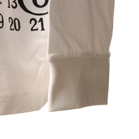エムエムシックス メゾンマルジェラ MM6 MAISON MARGIELA ナンバリングロングTシャツ コットン ホワイト