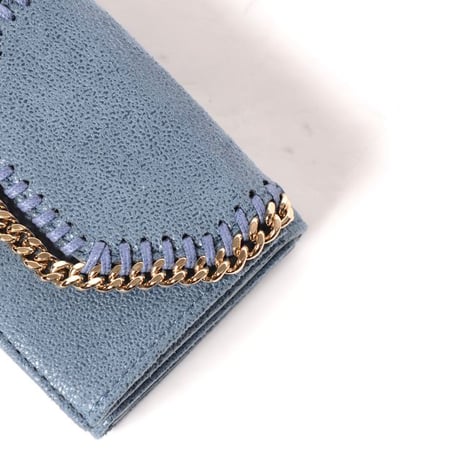 ステラマッカートニー stella mccartney 三つ折り財布 Falabella チェーンウォレット ヴィーガン ブルー