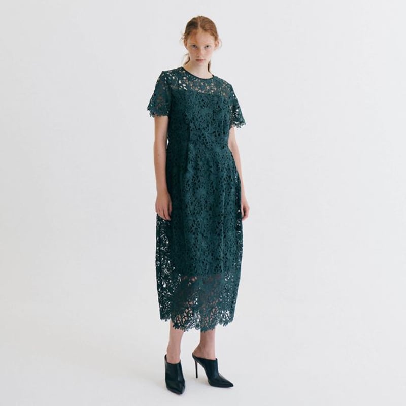 ワンピース REKISAMI レキサミ rekisami 半袖レースワンピース ポリエステル ブルー | YOKOAUNTY