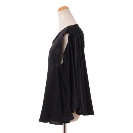 エムエムシックス メゾンマルジェラ MM6 MAISON MARGIELA Ｖネックブラウス サテン ブラック