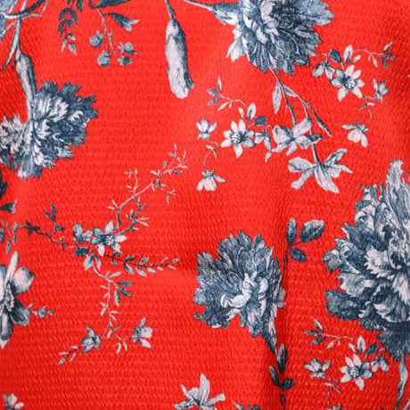 アーデム ERDEM 半袖リボンブラウス エクストラポリエステル レッドフラワープリント