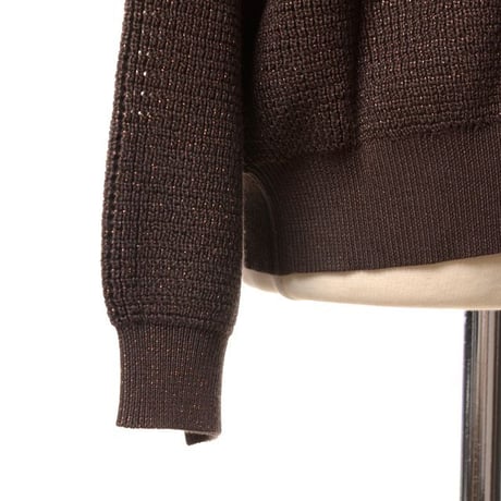 ブルネロクチネリ Brunello Cucinelli スパーリングネットフード付きジップアップセーター コットン ブラウン