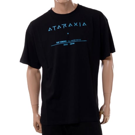 ラフシモンズ RAF SIMONS アタラクシア・ビッグフィットツアーTシャツ コットン ブラック