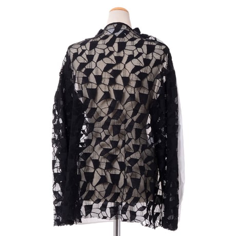メゾン マルジェラ Maison Margiela スプライスド レース シャツ コットンレース ホワイト