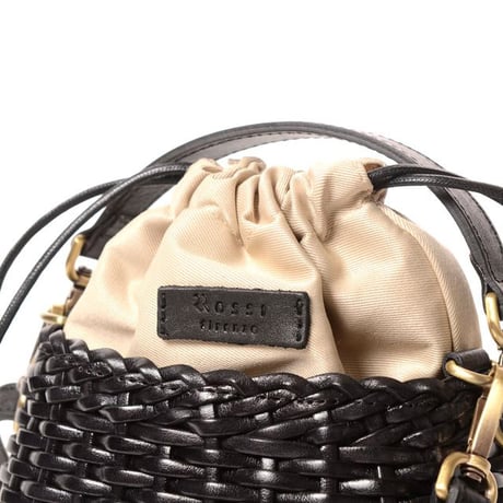 ブルーノロッシ BRUNO ROOSI メッシュ編み レザーバッグ 牛革 ブラック 軽量 ショルダーバッグ 編みバッグ レディース 正規取扱