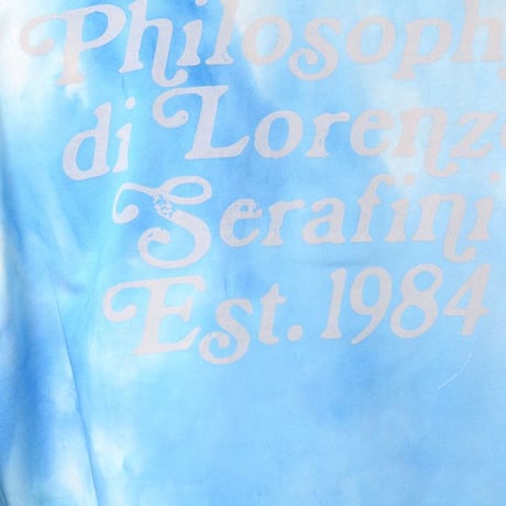 フィロソフィ PHILOSOPHY ポロ襟ショート丈カットソー コットンジャージー ブルーグラデーション