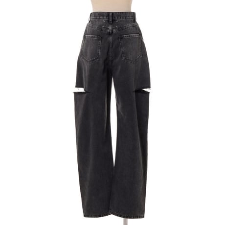 メゾン マルジェラ Maison Margiela スラッシュデティールジーンズ コットン ブラック