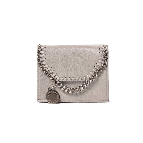 ステラマッカートニー stella mccartney ファラベラチェーン三つ折りお財布 マットシャギーディア グレーシルバー
