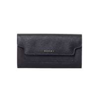 マルニ Marni フラップ付き長財布 サフィアノーレザー ブラック