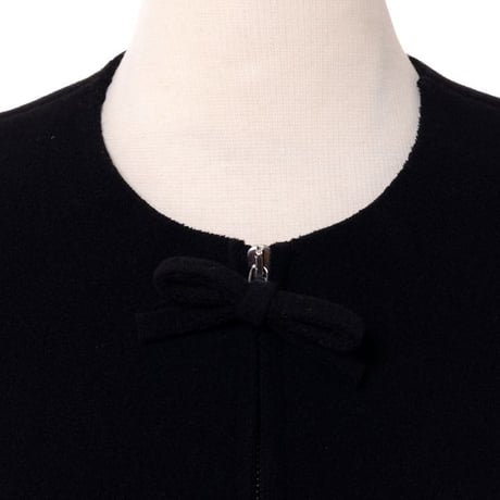 ラフシモンズ RAF SIMONS リボンジップノースリーブドレス フラノ ブラック
