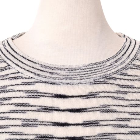 ミッソーニ Missoni ボーダーセーター 羊毛 ホワイトミックス