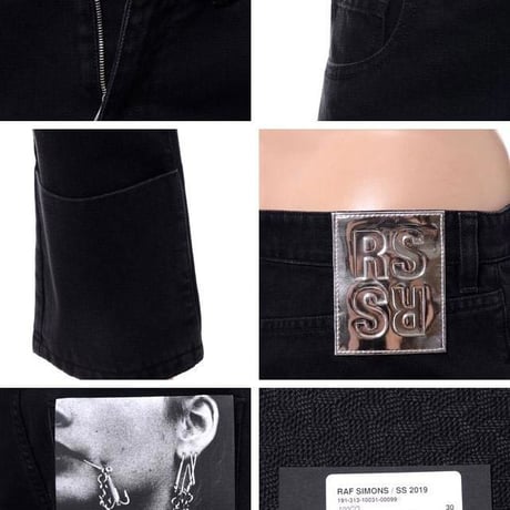 ラフシモンズ RAF SIMONS ターンアップスクラシックフィットジーンズ コットンストレッチ ブラック