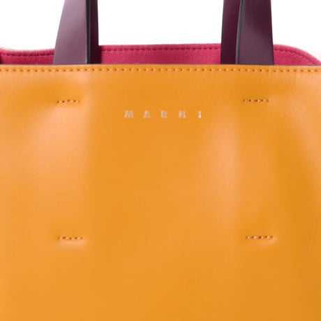 マルニ Marni MUSEOソフトニューミニバッグ ムートンレザー ホワイトハニーバーガンディ