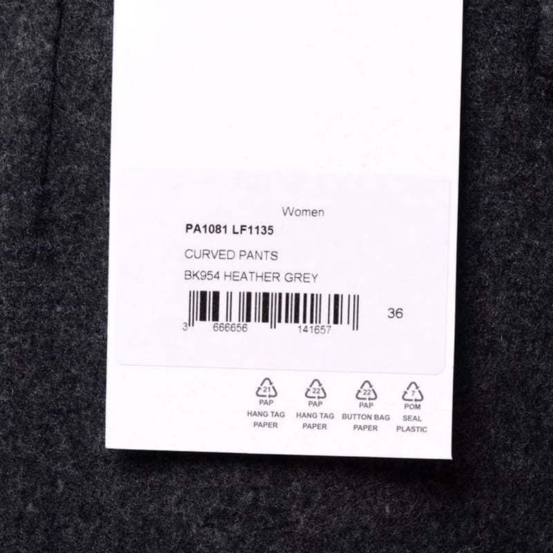 ルメール LEMAIRE ワイドパンツ 厚手のウールカシミア グレイ ルメール LEMAIRE ワイドパンツ 厚手のウールカシミア グレイ