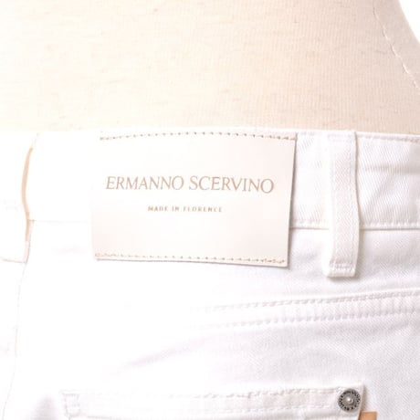 エルマノシェルビーノ ermanno scervino ロールアップジーンズ コットンストレッチ ホワイト
