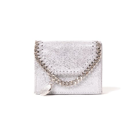 ステラマッカートニー stella mccartney ファラベラ三つ折りお財布 シャギーディア シルバー
