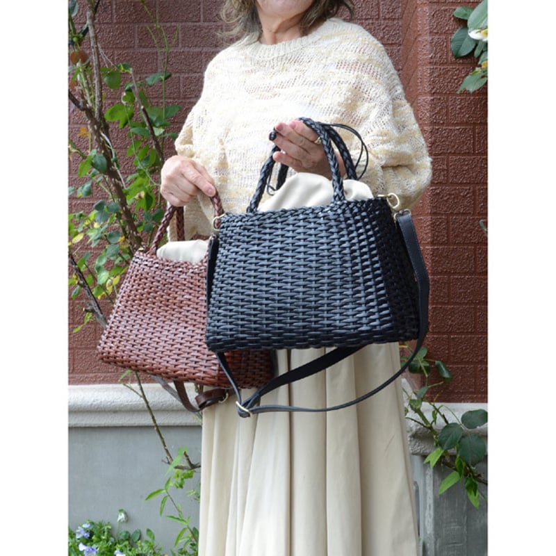 インポートブランド import brand ラージメッシュ編みバッグ 牛革