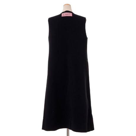 ラフシモンズ RAF SIMONS リボンジップノースリーブドレス フラノ ブラック