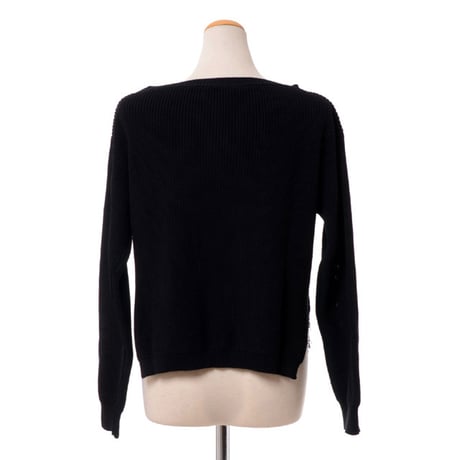 インポートブランド import brand ANNA MOLINARI ボートネックセーター コットンニット ブラック
