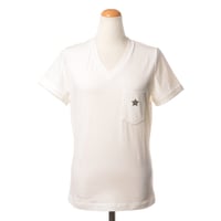 インポートブランド import brand ロレーナアントニアッツィ Vネックポケット付きTシヤツ コットンストレッチ ホワイト 正規取扱