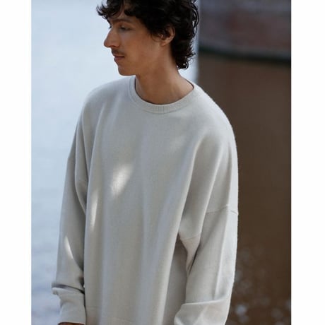 エクストリームカシミヤ extreme cashmere x 丸襟長袖セーター カシミア グレー