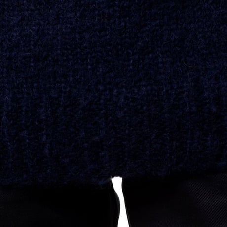 ラフシモンズ RAF SIMONS ラウンドニットジャガードニットセーター ウールミックス ネイビー