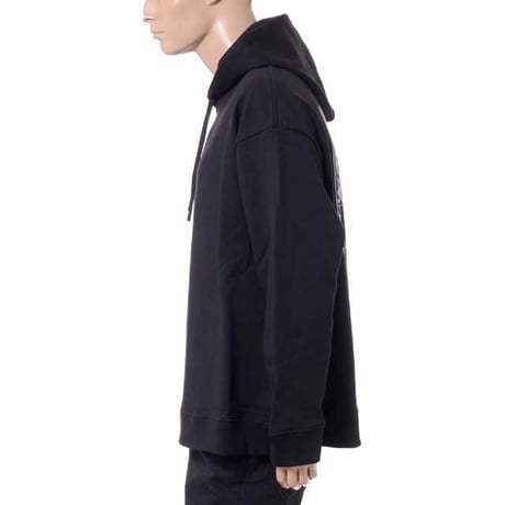ラフシモンズ RAF SIMONS フーデッドパーカー コットン ブラックイエロー