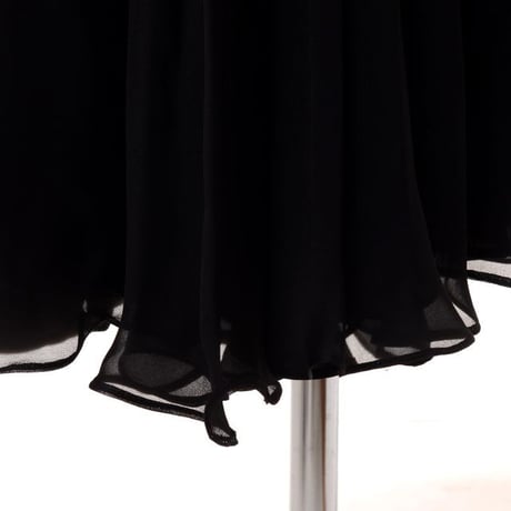 ロシャス ROCHAS ミディ丈ギャザースカート シルク ブラック