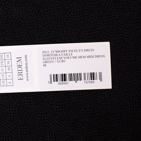 アーデム ERDEM フレンチスリーブドレス コットン ホワイトオリーブ