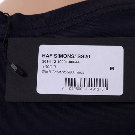 RAF SIMONS ラフシモンズ STONED AMERICA スリムフィットTシャツ コットン ダークネイビー