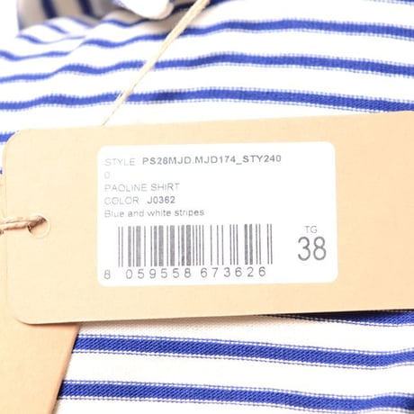 インポートブランド import brand メゾンジェジア MAISON JEJIA 2重襟ワイドブラウス コットン ブルーストライプ