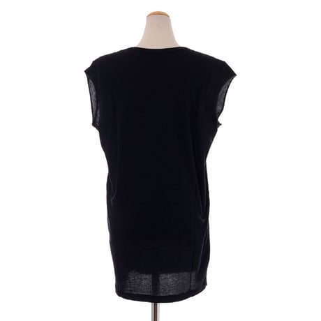 アンドゥムルメステール ann demeulemeester ムーンプリントタンクトップ コットンジャージー ブラックプリント