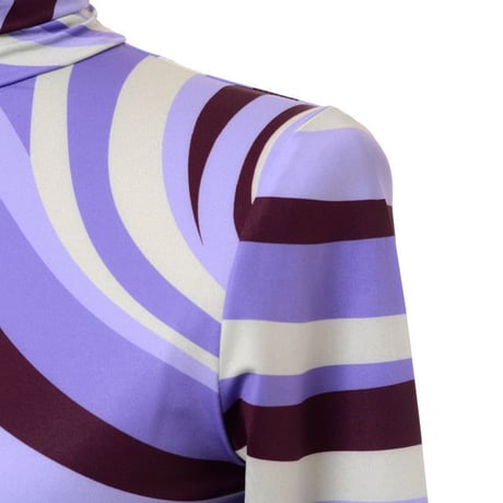 ラフシモンズ RAF SIMONS オールオーバープリントロールネックTシャツ スパイラルパープル