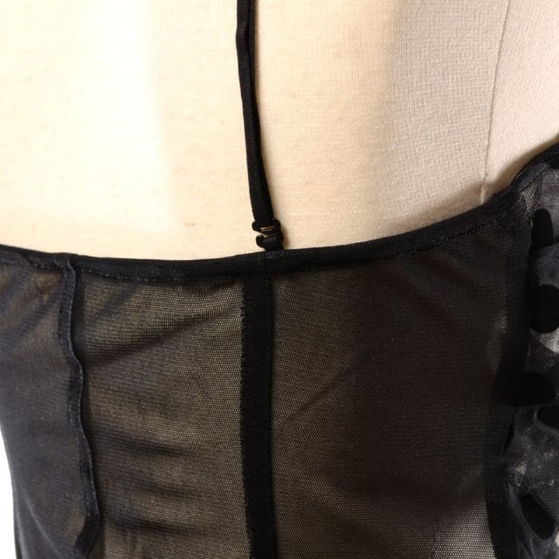 チカ キサダ chika kisada ビスチェ ナイロン ブラックドッド | YOKOAUNTY