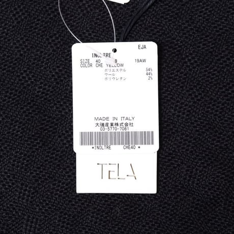 テラ TELA 変形ロングスカート ウールストレッチ イエローチエック