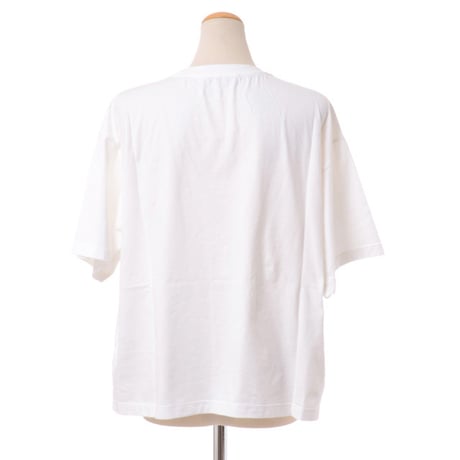 ロシャス ROCHAS RカットワークロゴTシャツ コットン ホワイト