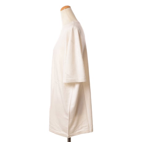 エクストリームカシミヤ extreme cashmere x オーバーフィット丸襟半袖カットソー コットンカシミア ホワイト